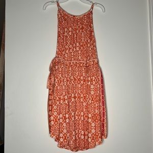 Free People Dress orange and white halter size Medium